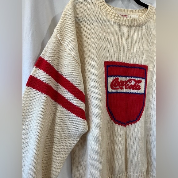 Vintage Coca-Cola “Coke” Crest Knit 80s/90s Sweater Size XL - Picture 3 of 6